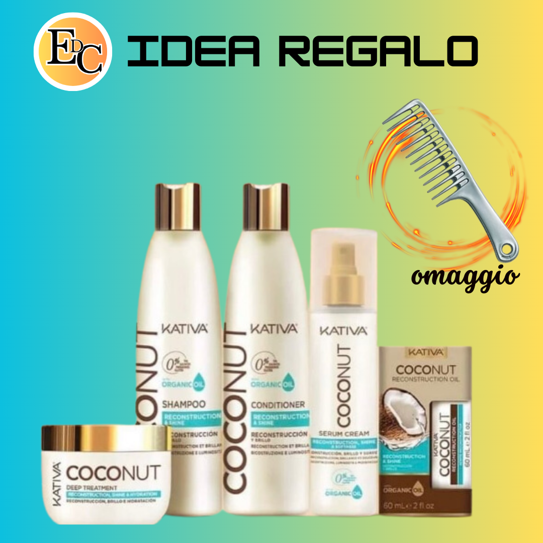 IDEA REGALO - Kit per la Bellezza e la Cura dei Capelli - BIO Kativa Coconut