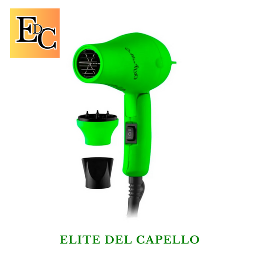 GETTIN FLUO MINI ASCIUGACAPELLI DA VIAGGIO VERDE